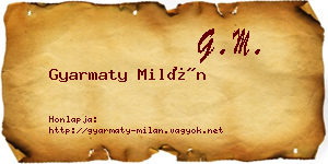 Gyarmaty Milán névjegykártya