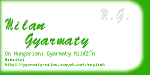 milan gyarmaty business card
